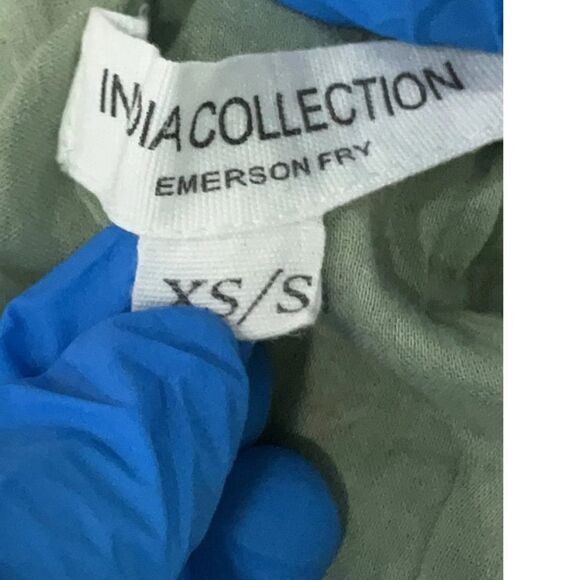 Emerson Fry India Collection Harper Dress Organic Cotton Sage Green Floral Small - Picture 7 of 8